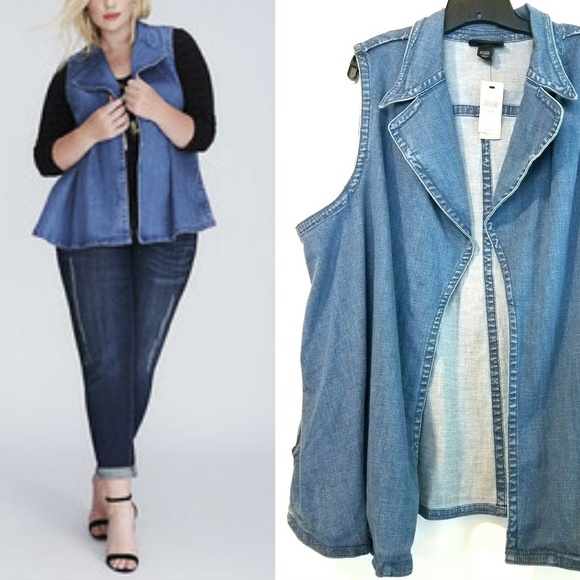 Lane Bryant Jackets & Blazers - 26/28 Lane Bryant Denim Swing Vest